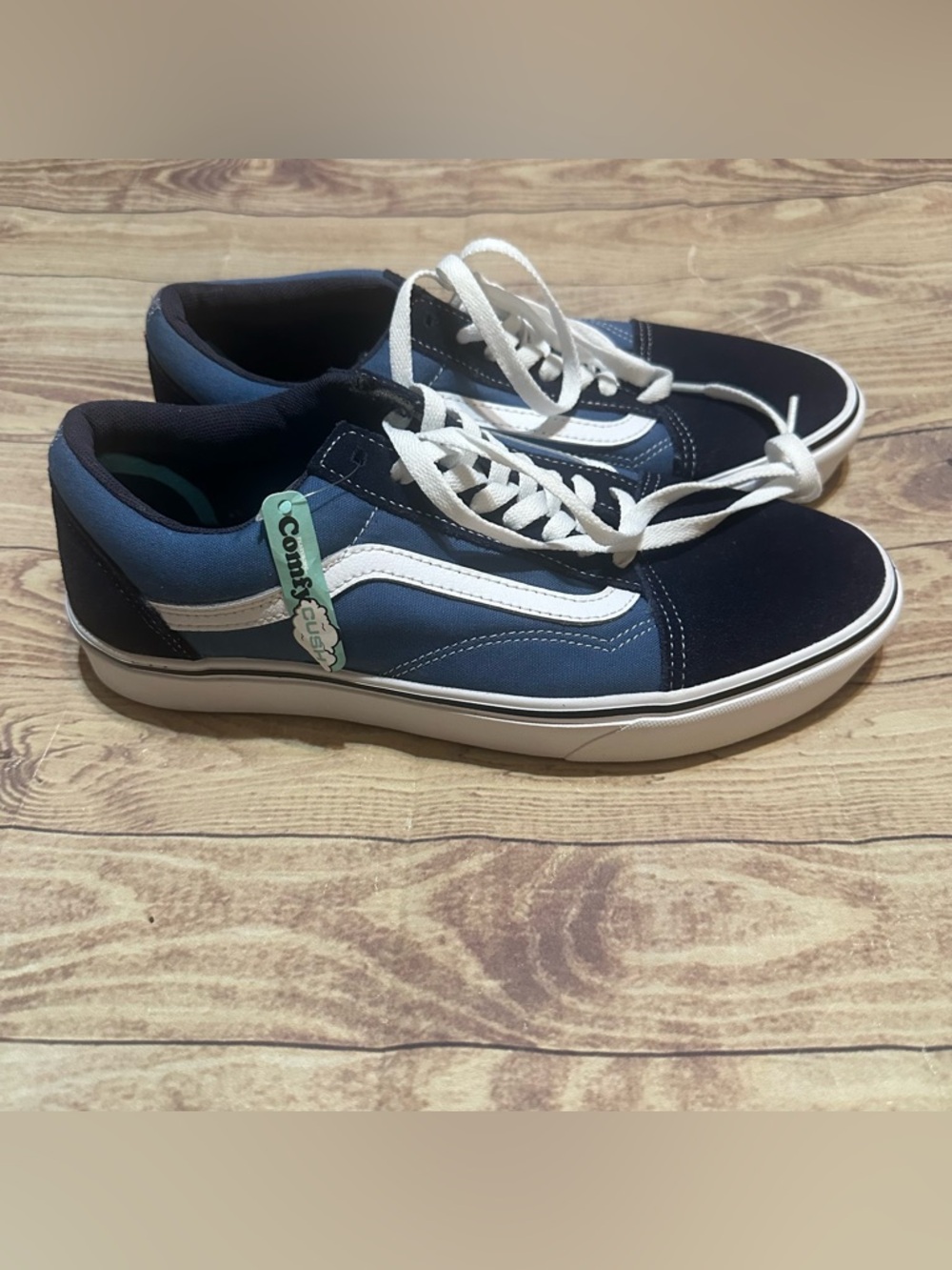 Vans Old Skool ComfyCush Blue & White Skate Shoes Men’s Size 9.5